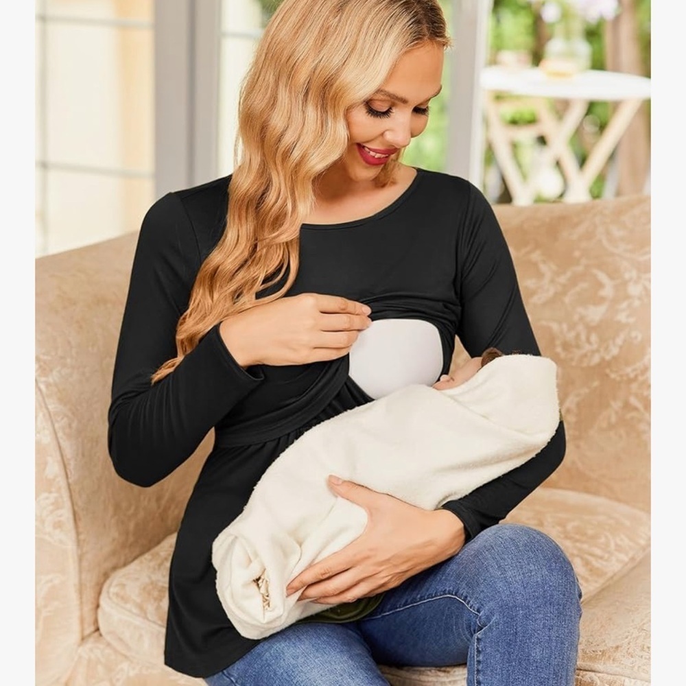 Maternity/Nursing Black long-sleeve Top size S